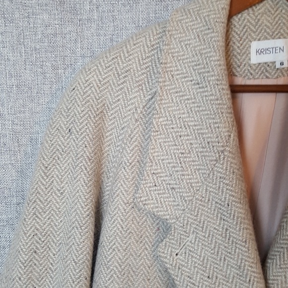 KRISTEN BLAKE Vintage Wool Blend Long Coat, Size 6 - Picture 4 of 11